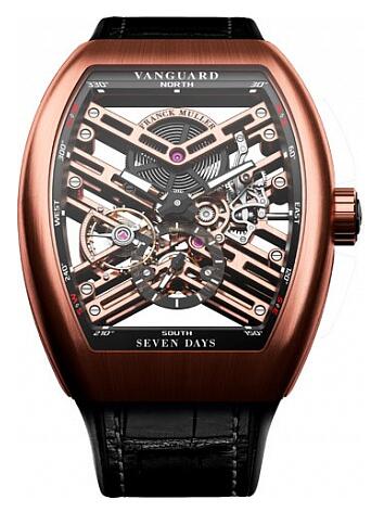 FRANCK MULLER V 45 S6 SQT RG Vanguard Skeleton Replica Watch